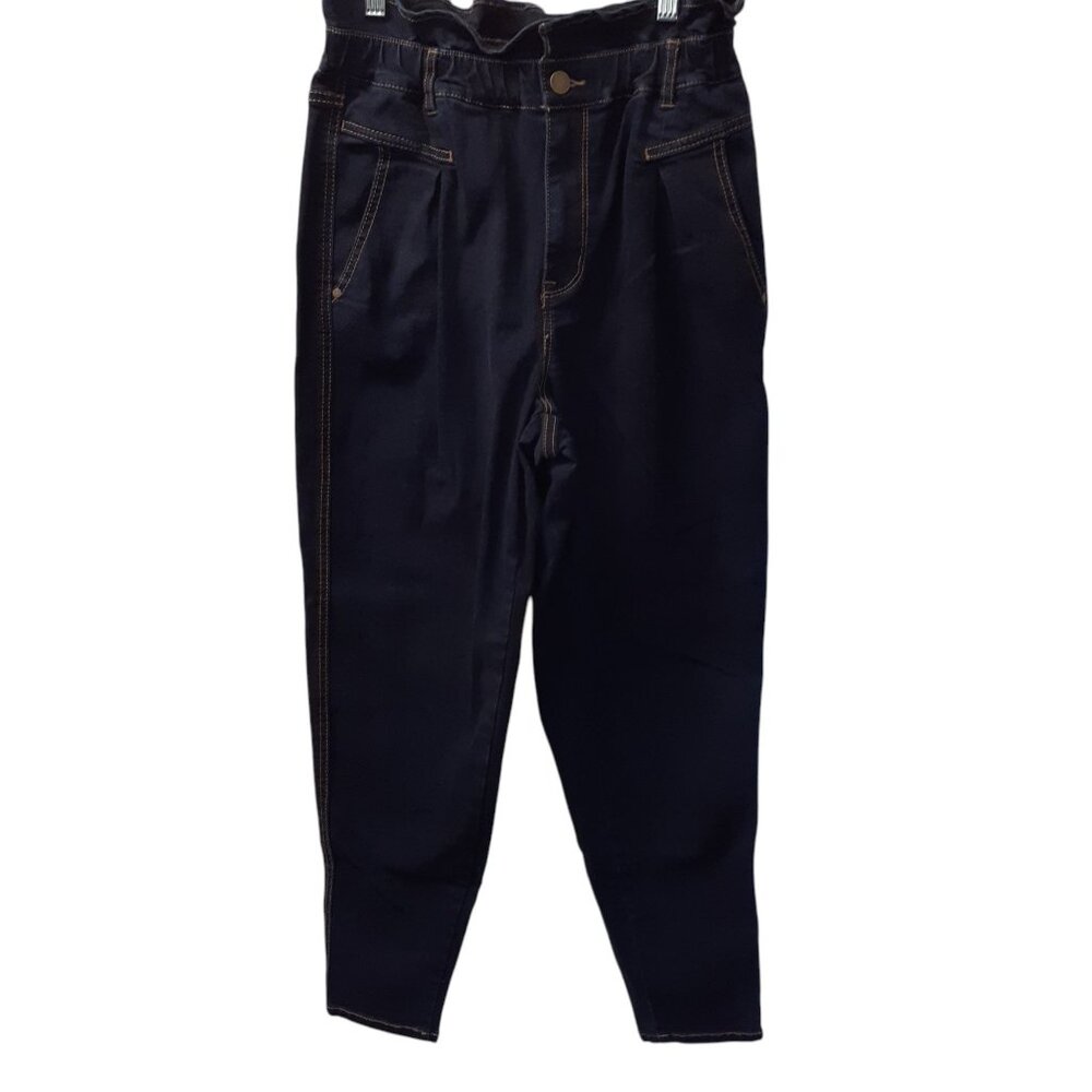 Vintage America Paperbag Waist Ankle Jeans Womens Size 8 Regular Denim Blue - Picture 3 of 10